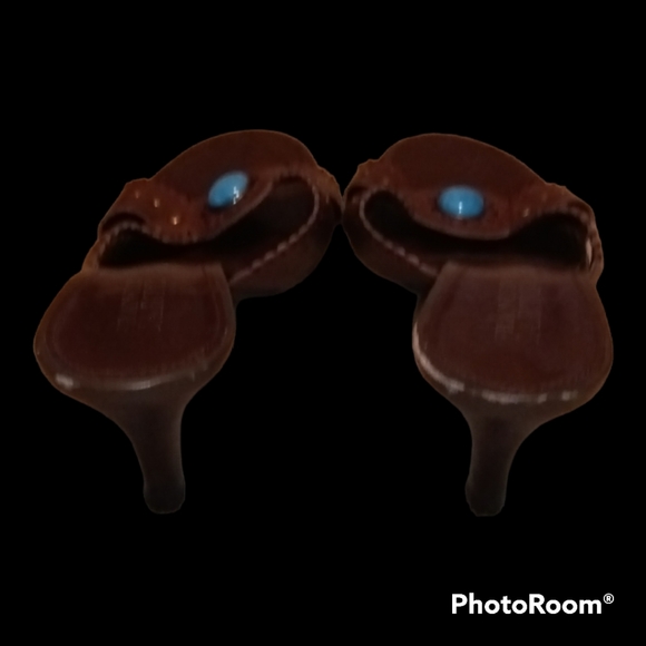 Franco Sarto Brown Leather Sandals - Picture 3 of 4